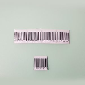 Etiqueta adhesiva antihurto 8.2MHz 3x3 código de barras