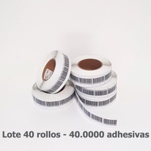 Lote 40.000 unidades – etiqueta adhesiva antihurto 8.2MHz - 4x4 código de barras