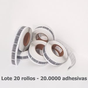 Lote 20.000 unidades - etiqueta adhesiva antihurto 8.2MHz – 5×5 código de barras