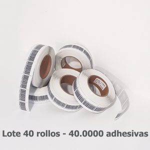 Lote 40.000 unidades - etiqueta adhesiva antihurto 8.2MHz - 5x5 código de barras